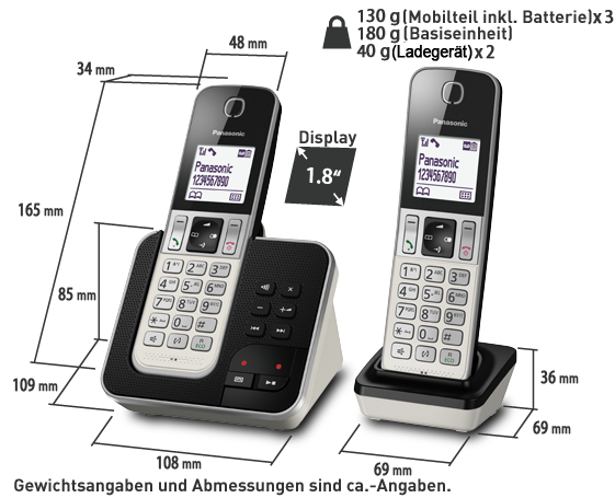 Telefon KX-TGD323SLW