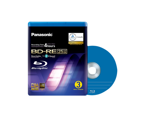 LM-BEU25AE3 Blu-ray Rew. Disc, 25GB, 3er Video Box