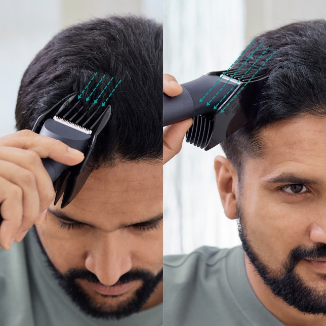 Peigne à bout droit, conception anti-encrassement