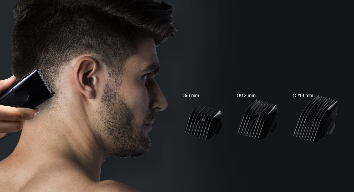 Six longueurs de coupe avec trois accessoires de peigne