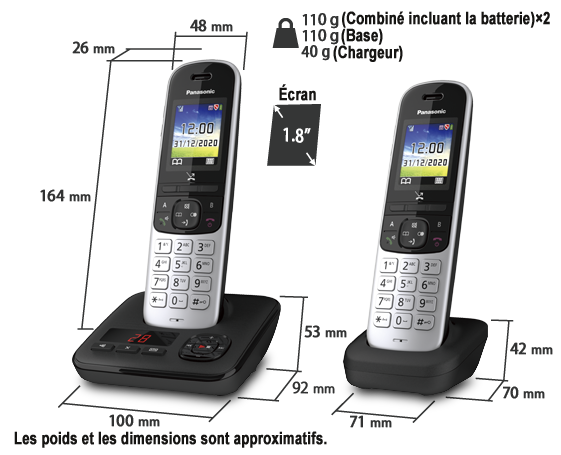 Téléphone KX-TGH722SLS