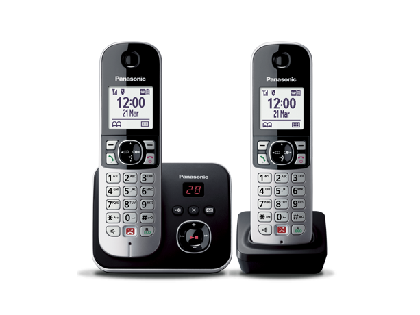 Produktabbildung Schnurloses Digitaltelefon mit Anrufbeantworter und 2 Mobilteilen KX-TG6862