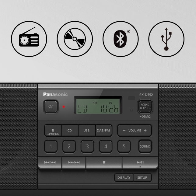 Radio | Bluetooth Panasonic mit DAB+, CD-Player RX-D552 und