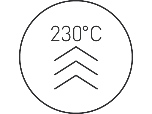 230°C maksimumstemperatur
