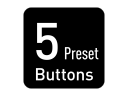 5 forudindstillede knapper