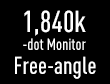 Monitor de ángulo libre de 1840K puntos