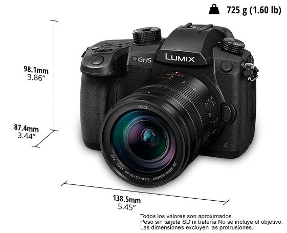 Cámara DSLM LUMIX DC-GH5 con objetivo LEICA 12-60 mm 
