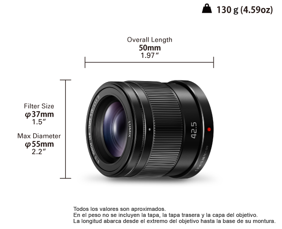 Objetivo Micro Cuatro Tercios para la cámara LUMIX H-HS043E9