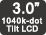 3.0-inch 1040k-dot Tiltable LCD