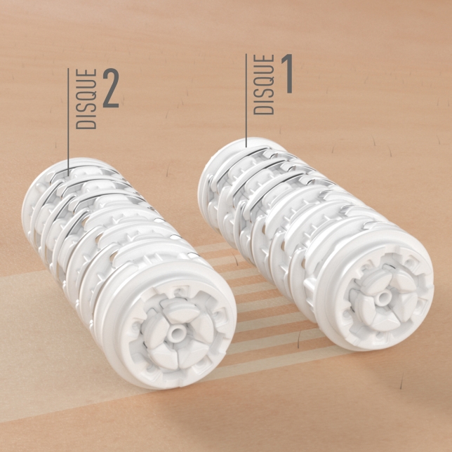 Image des doubles disques de l'épilateur pour le corps