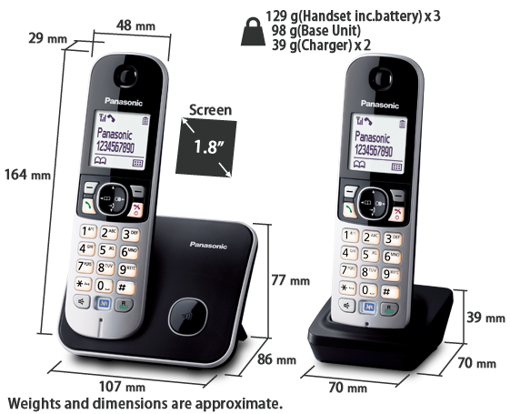 KX-TG6813 Téléphone sans fil numérique DECT