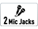 2 υποδοχές μικροφώνου jack