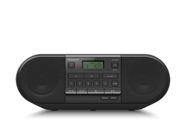 A RX-D500 hatékony hordozható FM-rádió és CD-lejátszó fényképen