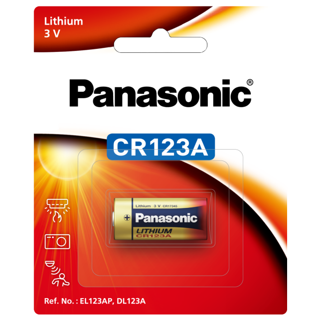 CR123A 1pc Cylindrical Lithium Battery - Panasonic India