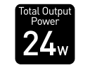 Potenza di uscita totale 24 W