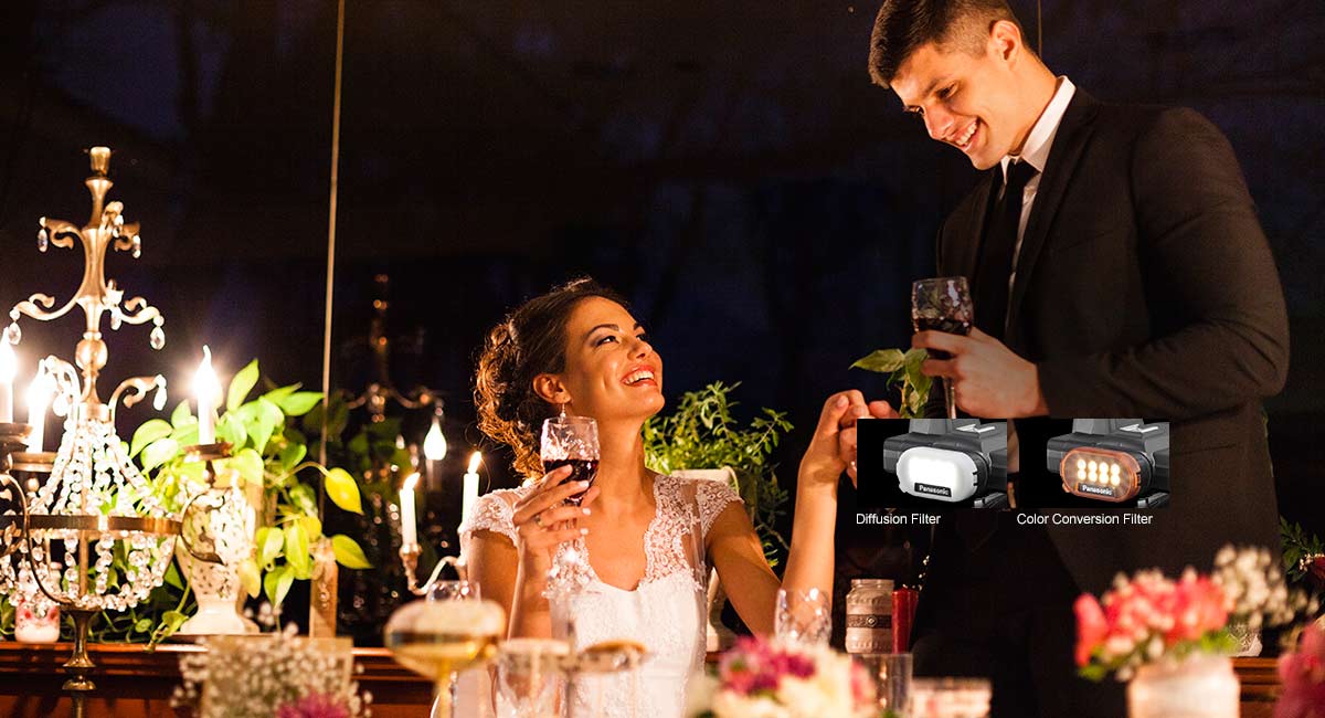 ភ្ជាប់ជាមួយអំពូល LED ពន្លឺសម្រាប់ថតវីដេអូ