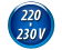 220–230 V