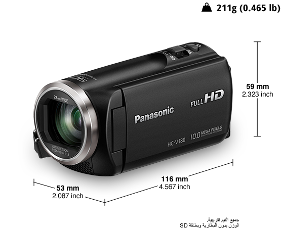 كاميرا الفيديو HC-V180 عالية الدقة