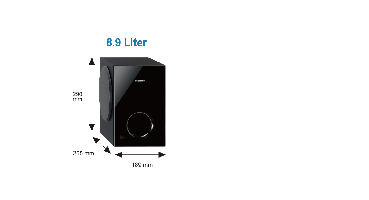 مضخم صوت قوي بتقنية Bass-reflex