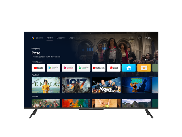 صورة تلفزيون Android TV طراز TH-55JX850M مقاس 55 بوصة، تلفزيون ذكي بدقة 4K وبتقنية HDR