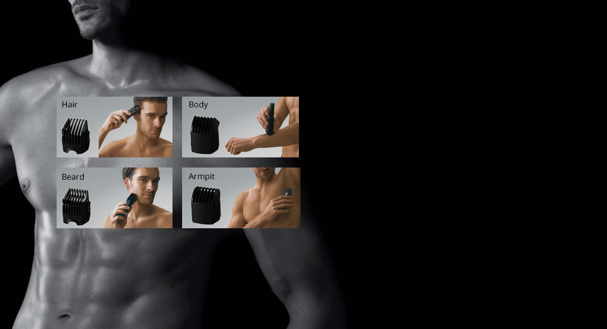 
Body and face grooming
attachments
