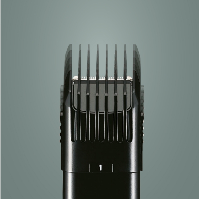 Easy 5-step Length Adjustment with Comb Attachment