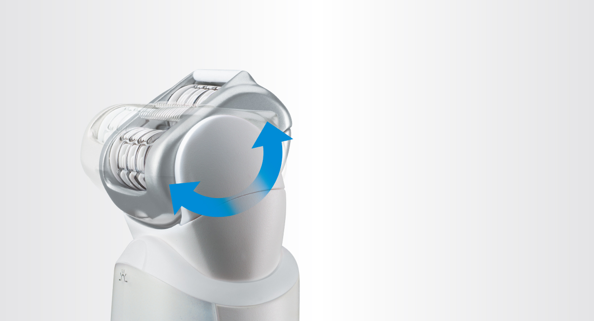 Pivoting head for easier epilation