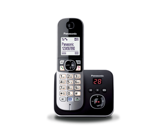 B Grade Silver Panasonic KX TG 6821 DECT Cordless Phone in Black 