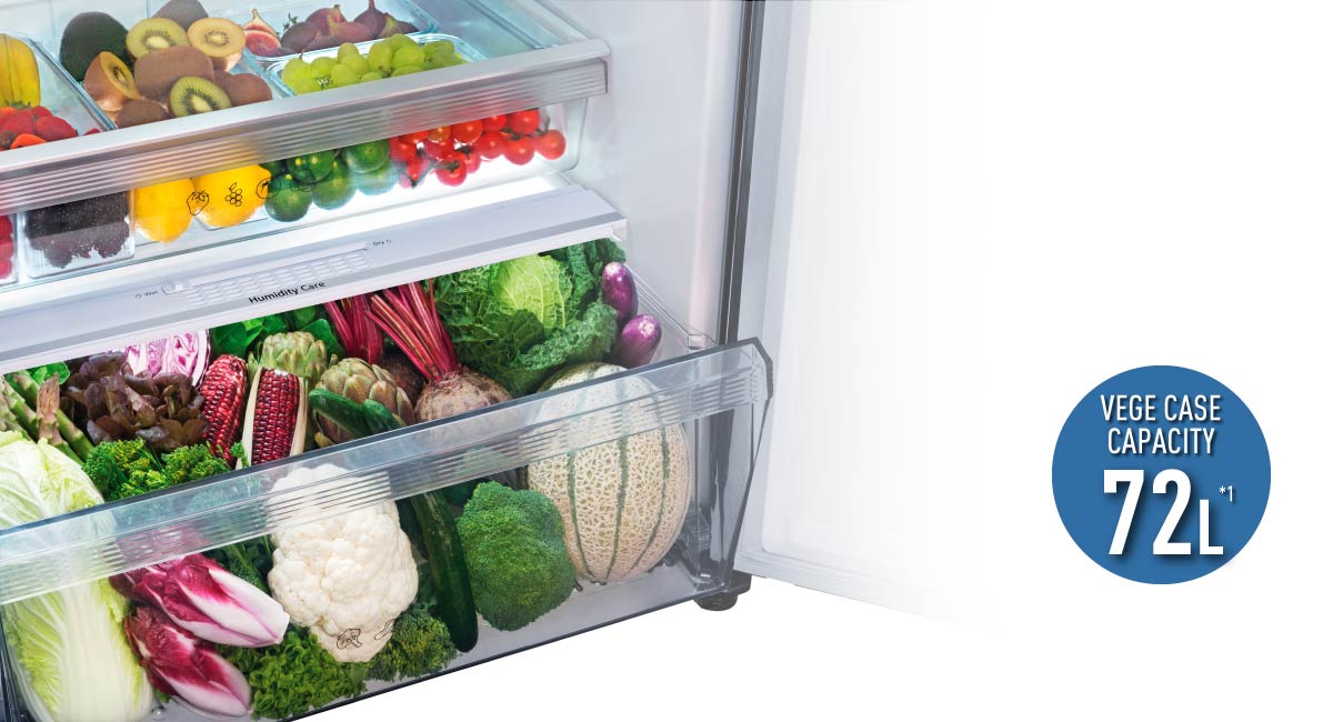 Double-layer vegetable case with humidity care