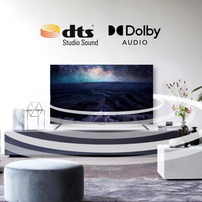 High quality and surrounded sounds supported by DTS and Dolby Audio