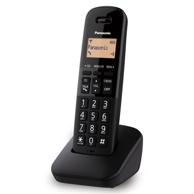 Teléfono inalámbrico DECT Panasonic con contestadora digital, 1 Auricular, Bloqueo de llamadas, Modo ECO, Negro