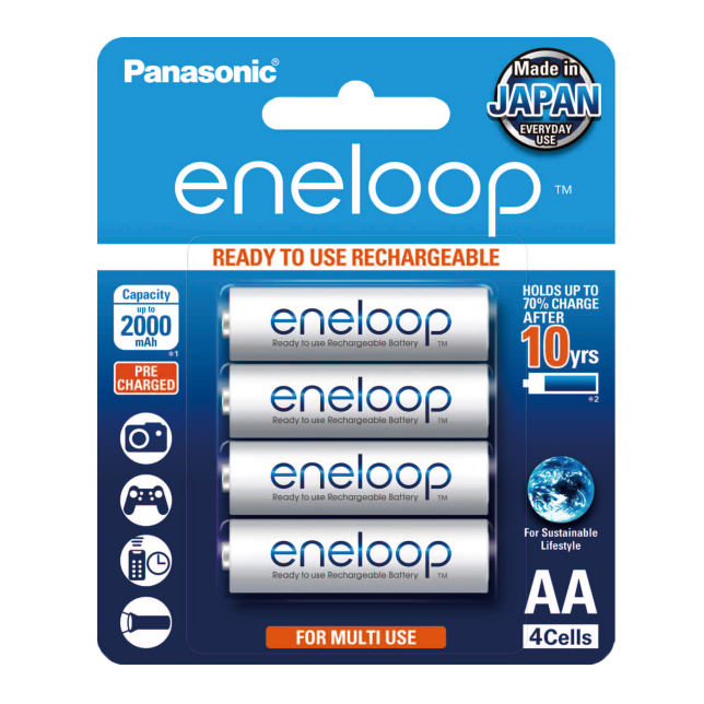 Photo of eneloop AA Ni-MH Pre-Charged Rechargeable Batteries, 4-Pcs