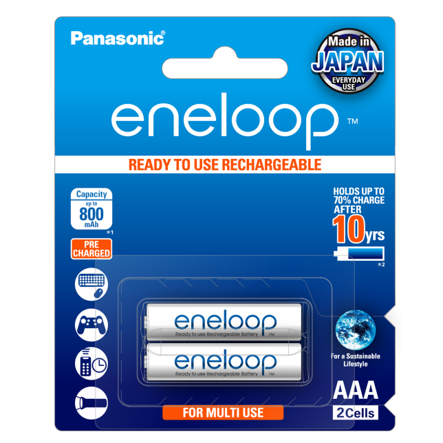 Photo of eneloop AAA Ni-MH Pre-Charged Rechargeable Batteries, 2-Pcs