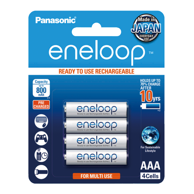Photo of eneloop AAA Ni-MH Pre-Charged Rechargeable Batteries, 4-Pcs