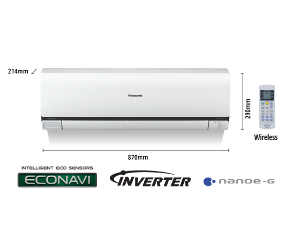 1.0HP ECONAVI Inverter Deluxe Air Conditioner CS-S10PKH (CU-S10PKH)