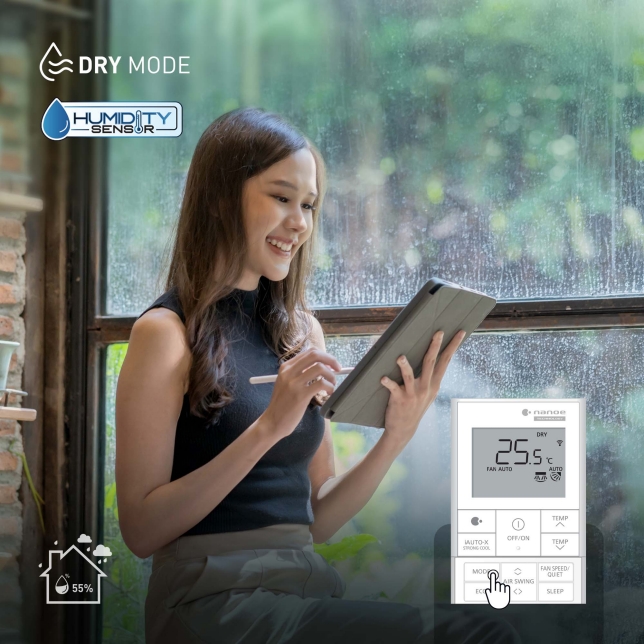 Remove Excess Moisture with Dry Mode and Humidity Sensor