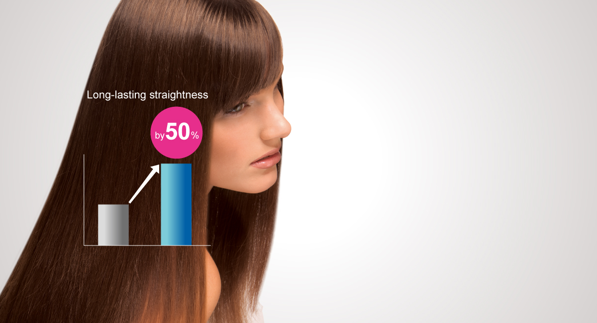 Platinum negative ions for
long-lasting straightness