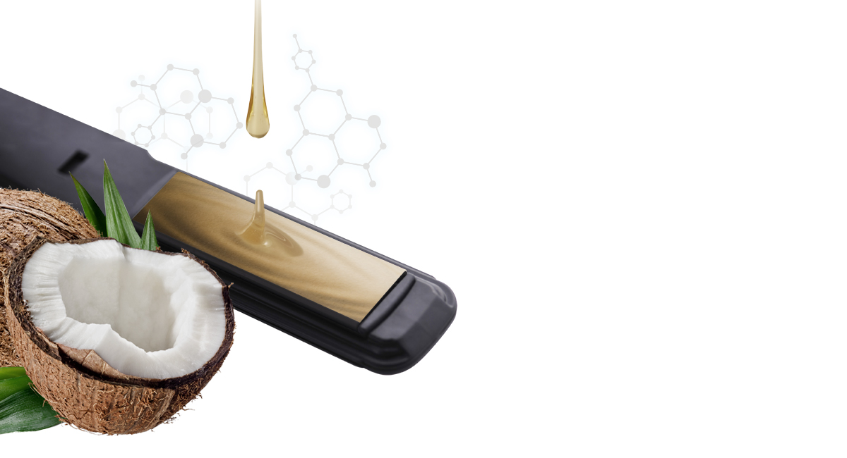 Smooth sliding plate with keratin & coconut oil infusion