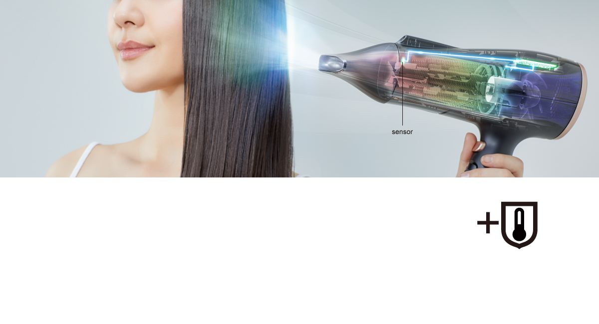 Advanced Heat Protection Sensor prevents hair from overheating