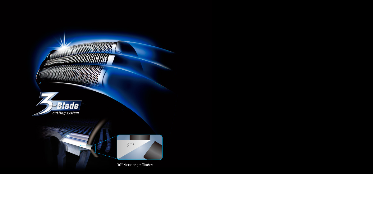 3-Blade Cutting System and Nano Technology Inner Blades