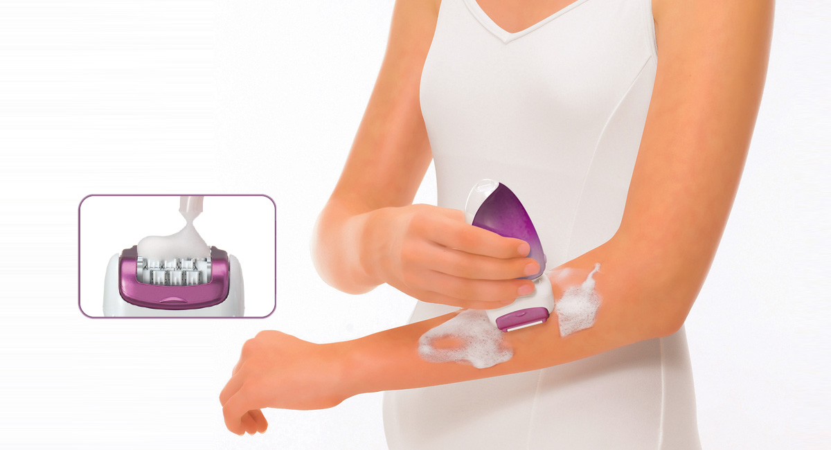 Easy, Comfortable Epilation with Moistening Foam