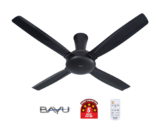 BAYU 4-Blade Ceiling Fan (56") F-M14CZVBKH (Black)