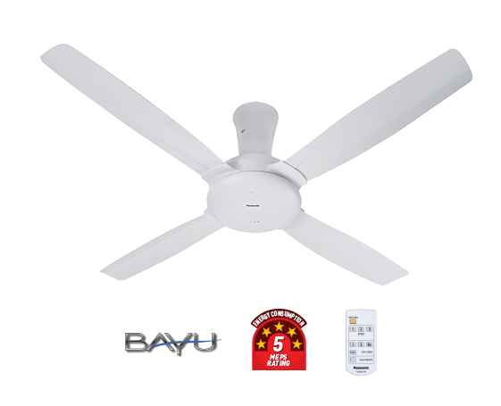 BAYU 4-Blade Ceiling Fan (56") F-M14CZVBWH (White)