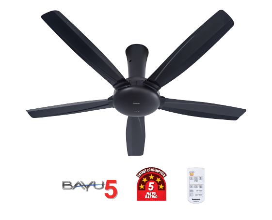 BAYU 5-Blade Ceiling Fan (56") F-M14DZVBKH (Black)