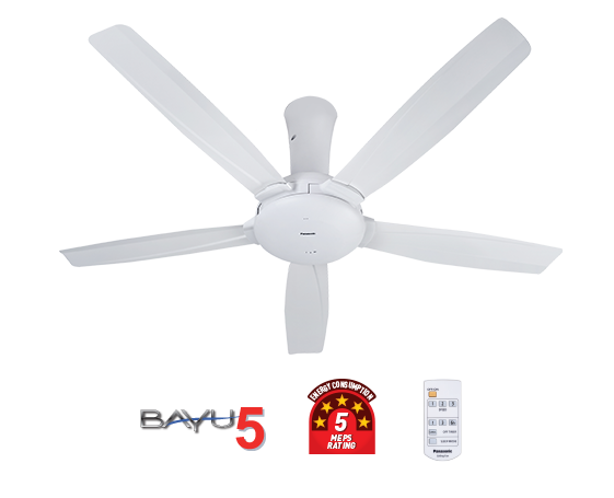 BAYU 5-Blade Ceiling Fan (56") F-M14DZVBWH (White)