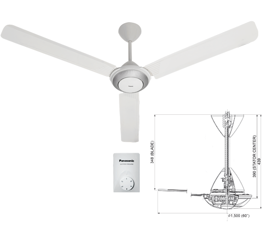 REGULATOR  3 BLADES CEILING FAN F-M15BW (60")