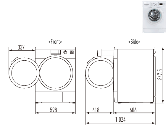 8kg Front Load Washing Machine (Washer) NA-108VK5WMY