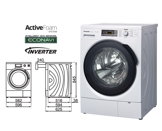 Front Load Washing Machine - 10kg ECONAVI Inverter NA-140VG4