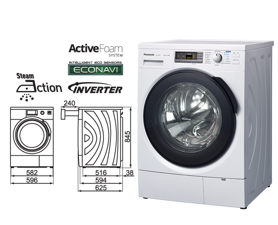 Front Load Washing Machine - 10kg ECONAVI Inverter NA-140VS4