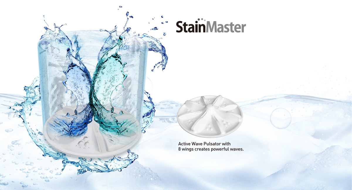 Active Wave Pulsator*1 for Powerful Scrub Wash Effect